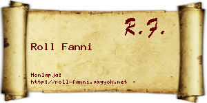 Roll Fanni névjegykártya